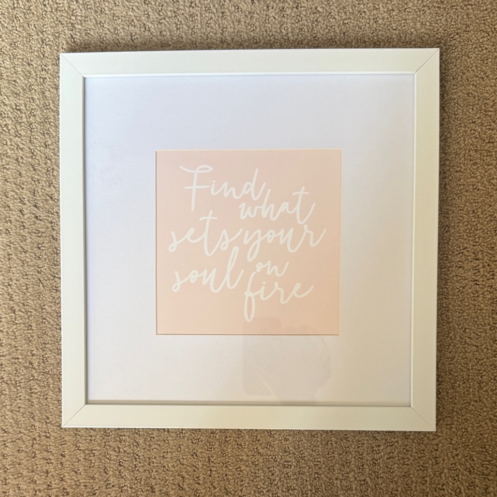 White Framed Inspirational Wall Art